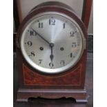 OAK CASED MANTEL CLOCK AND SMALLER MANTEL CLOCK