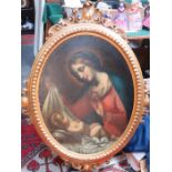 GILT FRAMED OVAL RELIGIOUS PICTURE