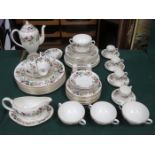 PARCEL OF WEDGWOOD HATHAWAY ROSE TEAWARE,