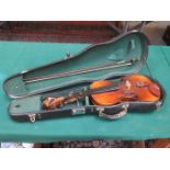 CASED VIOLIN WITH BOW WITH LABEL INSIDE SKYLARK BRAND