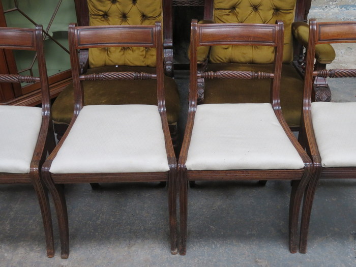 SET OF FOUR TWIST BACK DINING CHAIRS