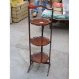 MAHOGANY THREE TIER SHAPED CAKESTAND