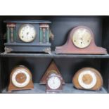 SIX VARIOUS SMITHS MANTEL CLOCKS