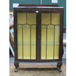 MAHOGANY TWO DOOR GLAZED DISPLAY CABINET