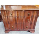 MAHOGANY TWO OVER THREE CHEST OF DRAWERS