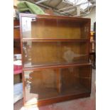 THREE TIER SECTIONAL SLIDING GLASS BOOKCASE