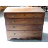 ANTIQUE MAHOGANY CHEST OF FOUR DRAWERS