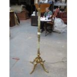 ORMOLU MOUNTED ONYX STANDARD LAMP ON QUADRAFOIL SUPPORTS