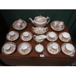 PARCEL OF EARLY SPODE HANDPAINTED, GILDED AND FLORAL DECORATED TEAWARE,