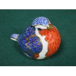 CROWN DERBY GLAZED CERAMIC ROBIN