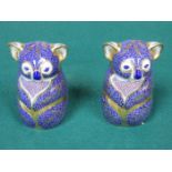 TWO CROWN DERBY GLAZED CERAMIC KOALA BEARS,