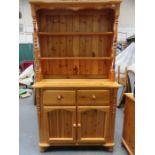 MODERN PINE KITCHEN DRESSER WITH PLATE RACK