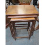 MAHOGANY NEST OF THREE TABLES