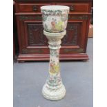 ORIENTAL CERAMIC JARDINIERE ON STAND