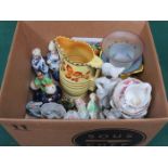 MIXED LOT OF CERAMICS INCLUDING STAFFORDSHIRE FIGURES,