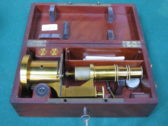 CASED FRENCH MICROSCOPE