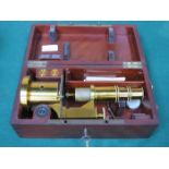 CASED FRENCH MICROSCOPE