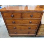 VICTORIAN MAHOGANY TWO OVER THREE CHEST OF DRAWERS