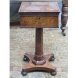 GOOD QUALITY ANTIQUE ROSEWOOD SECTIONAL FITTED TEA CADDY ON RAISED SUPPORTS