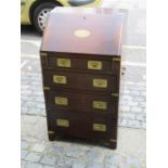 CAMPAIGN STYLE MAHOGANY FALL FRONT BUREAU