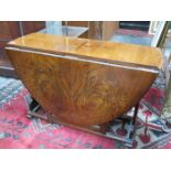 INLAID WALNUT VENEERED GATELEG TABLE