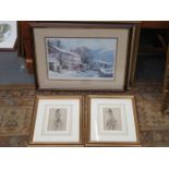 TWO PENCIL SIGNED LIMITED EDITION JUDY BOYES PRINTS PLUS TWO RUSSELL FLINT PRINTS