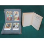 ALBUM CONTAINING VARIOUS POSTCARDS INCLUDING RELIGIOUS AND OTHER POSTCARDS PLUS VOLUME- A MASQUE OF