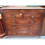 MAHOGANY TWO OVER THREE CHEST OF DRAWERS WITH SECRET DRAWER TO TOP