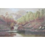 J LOCKHART BARKER, GILT FRAMED WATERCOLOUR- HEART OF THE TROSSACHS,