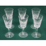 SET OF SIX WATERFORD CRYSTAL STEMMED GLASSES