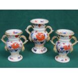 SET OF THREE EARLY HANDPAINTED,