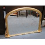 GILDED OVER MANTEL MIRROR