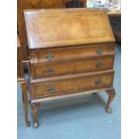 WALNUT VENEERED FALL FRONT BUREAU