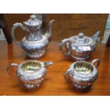 COOPER BROS SILVER PLATED FOUR PIECE TEA SET