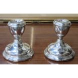 PAIR OF HALLMARKED SILVER CANDLE STANDS (AT FAULT)