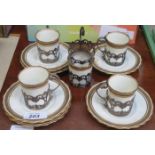 SET OF SIX COALPORT COFFEE CANS WITH SILVER MOUNTS (ONE AT FAULT)