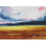 BETSY SMITH, MODERN FRAMED WATERCOLOUR- BLACK HILLS,