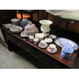 QUANTITY OF PART TEA SET, PART DINNER SETS, BRETBY URN AND COPELAND SPODE GINGER JAR, ETC.