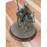 BRASS SECTIONAL FIGURE GROUP OF AN ENGLISH KNIGHT ON HORSEBACK