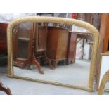 VICTORIAN STYLE AND GILDED FRAMED OVER MANTEL MIRROR