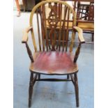 COUNTRY STYLE WHEEL BACK SINGLE WINDSOR ARMCHAIR