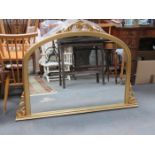 GILDED OVER MANTEL MIRROR