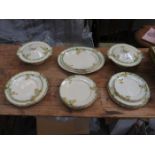 PARCEL OF CROWNFORD ART DECO FLORAL DINNERWARE,