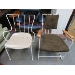 TWO 1960s STYLE METAL FRAMED CHAIRS