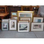 PARCEL OF VARIOUS PICTURES AND PRINTS INCLUDING WILLIAM RUSSELL FLINT, ETC.