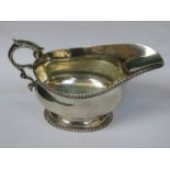 HALLMARKED SILVER SAUCE BOAT, MADE FOR HARRODS,