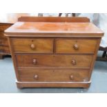 VICTORIAN MAHOGANY TWO OVER TWO CHEST OF DRAWERS