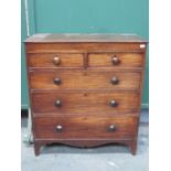 VICTORIAN MAHOGANY TWO OVER THREE CHEST OF DRAWERS