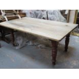 MAHOGANY TABLE BASE WITH STRIPPED TOP