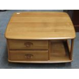 ERCOL LIGHT OAK TWO DRAWER COFFEE TABLE